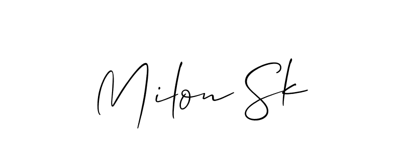 Best and Professional Signature Style for Milon Sk. Allison_Script Best Signature Style Collection. Milon Sk signature style 2 images and pictures png