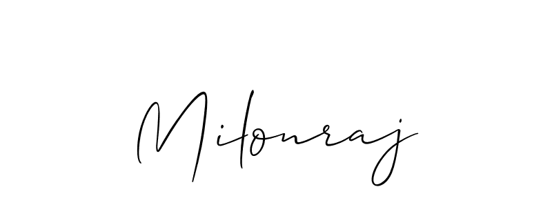 Milonraj stylish signature style. Best Handwritten Sign (Allison_Script) for my name. Handwritten Signature Collection Ideas for my name Milonraj. Milonraj signature style 2 images and pictures png