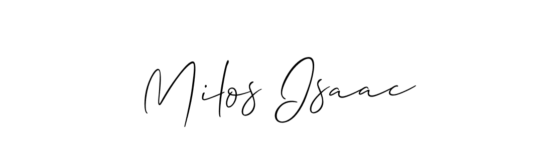 How to Draw Milos Isaac signature style? Allison_Script is a latest design signature styles for name Milos Isaac. Milos Isaac signature style 2 images and pictures png