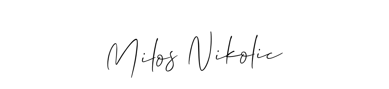 Create a beautiful signature design for name Milos Nikolic. With this signature (Allison_Script) fonts, you can make a handwritten signature for free. Milos Nikolic signature style 2 images and pictures png