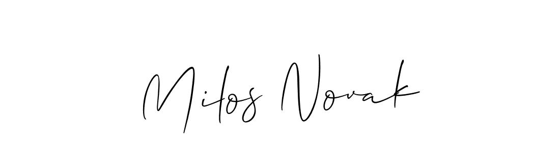 The best way (Allison_Script) to make a short signature is to pick only two or three words in your name. The name Milos Novak include a total of six letters. For converting this name. Milos Novak signature style 2 images and pictures png