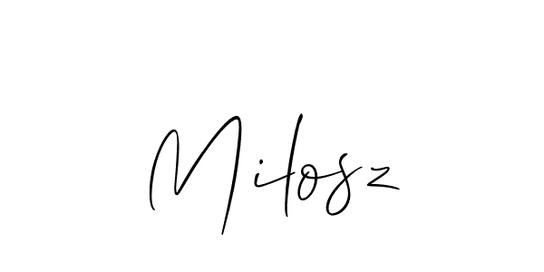 How to make Milosz name signature. Use Allison_Script style for creating short signs online. This is the latest handwritten sign. Milosz signature style 2 images and pictures png