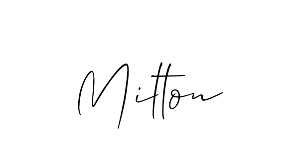 The best way (Allison_Script) to make a short signature is to pick only two or three words in your name. The name Milton include a total of six letters. For converting this name. Milton signature style 2 images and pictures png