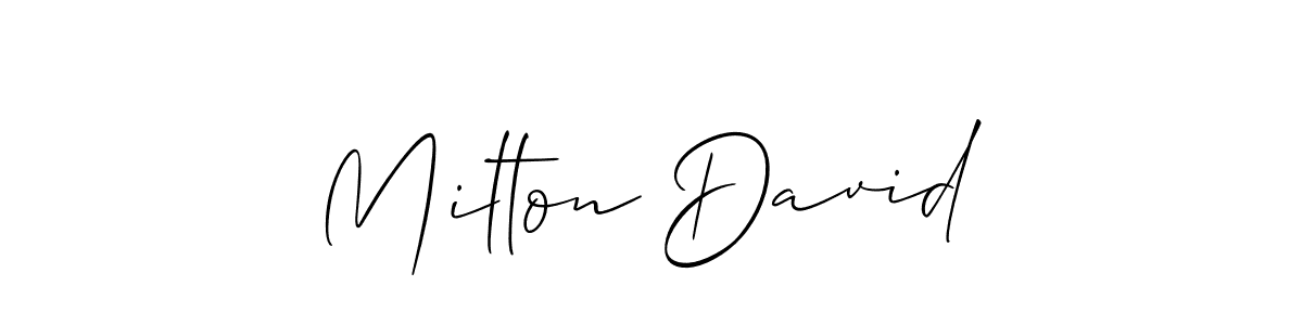 How to make Milton David signature? Allison_Script is a professional autograph style. Create handwritten signature for Milton David name. Milton David signature style 2 images and pictures png