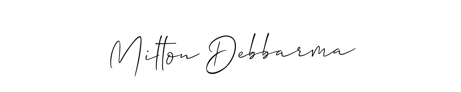 You should practise on your own different ways (Allison_Script) to write your name (Milton Debbarma) in signature. don't let someone else do it for you. Milton Debbarma signature style 2 images and pictures png