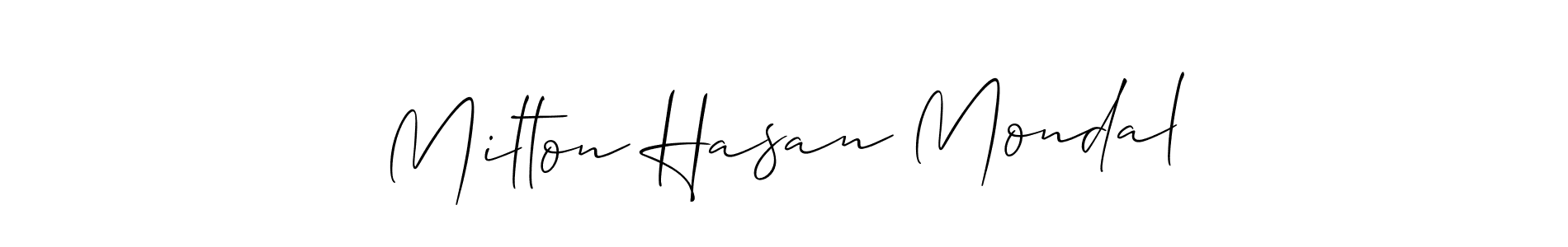 Milton Hasan Mondal stylish signature style. Best Handwritten Sign (Allison_Script) for my name. Handwritten Signature Collection Ideas for my name Milton Hasan Mondal. Milton Hasan Mondal signature style 2 images and pictures png