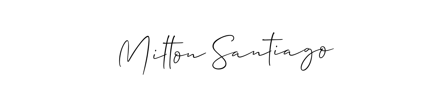 This is the best signature style for the Milton Santiago name. Also you like these signature font (Allison_Script). Mix name signature. Milton Santiago signature style 2 images and pictures png