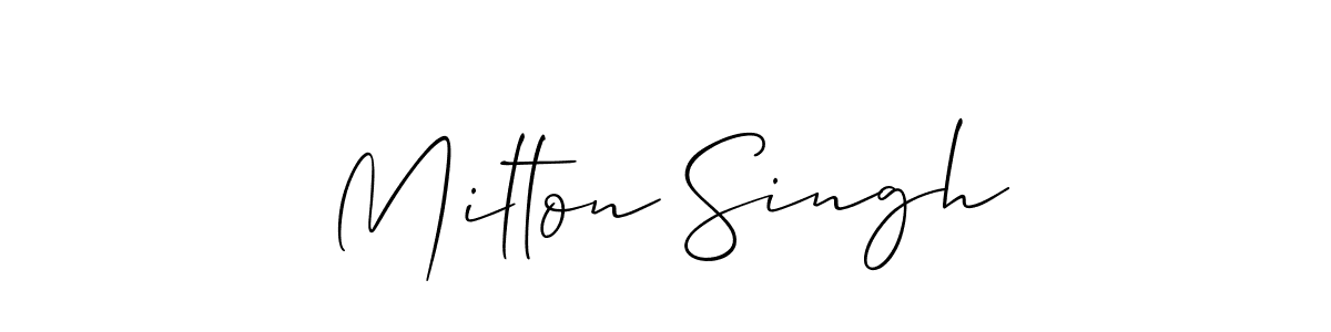Similarly Allison_Script is the best handwritten signature design. Signature creator online .You can use it as an online autograph creator for name Milton Singh. Milton Singh signature style 2 images and pictures png