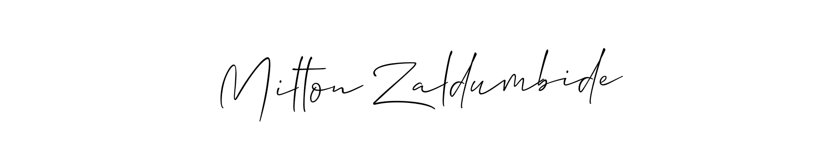 if you are searching for the best signature style for your name Milton Zaldumbide. so please give up your signature search. here we have designed multiple signature styles  using Allison_Script. Milton Zaldumbide signature style 2 images and pictures png