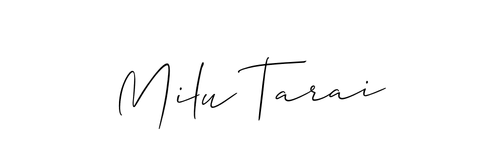 See photos of Milu Tarai official signature by Spectra . Check more albums & portfolios. Read reviews & check more about Allison_Script font. Milu Tarai signature style 2 images and pictures png