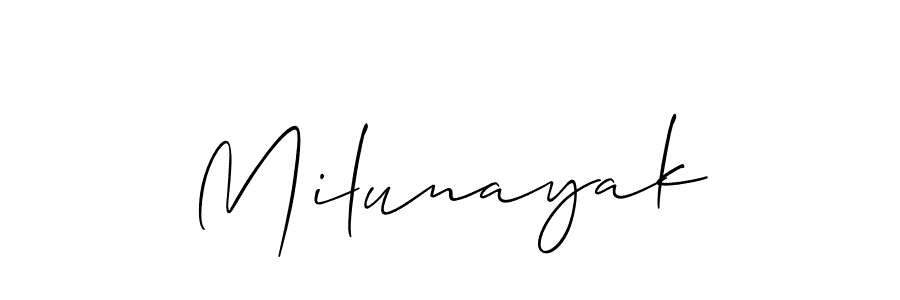 Make a beautiful signature design for name Milunayak. With this signature (Allison_Script) style, you can create a handwritten signature for free. Milunayak signature style 2 images and pictures png