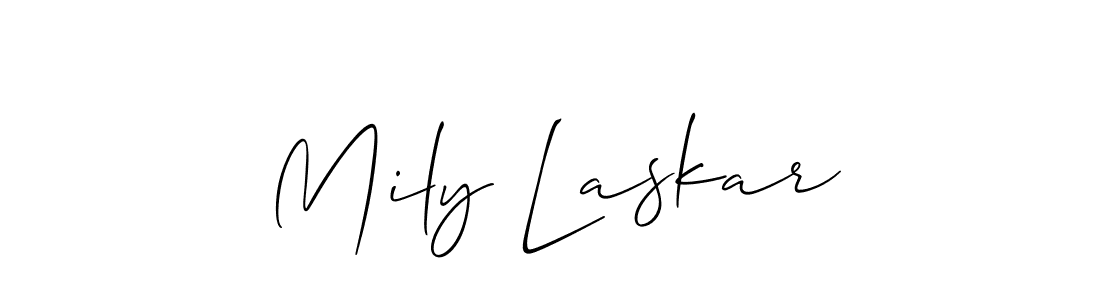 This is the best signature style for the Mily Laskar name. Also you like these signature font (Allison_Script). Mix name signature. Mily Laskar signature style 2 images and pictures png