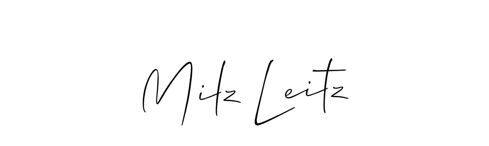 It looks lik you need a new signature style for name Milz Leitz. Design unique handwritten (Allison_Script) signature with our free signature maker in just a few clicks. Milz Leitz signature style 2 images and pictures png