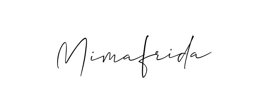 How to Draw Mimafrida signature style? Allison_Script is a latest design signature styles for name Mimafrida. Mimafrida signature style 2 images and pictures png
