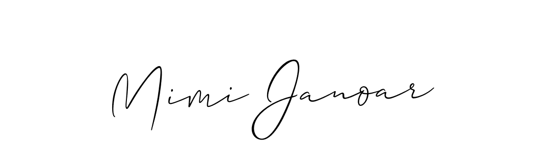 Also You can easily find your signature by using the search form. We will create Mimi Janoar name handwritten signature images for you free of cost using Allison_Script sign style. Mimi Janoar signature style 2 images and pictures png
