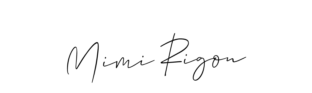 How to make Mimi Rigon name signature. Use Allison_Script style for creating short signs online. This is the latest handwritten sign. Mimi Rigon signature style 2 images and pictures png