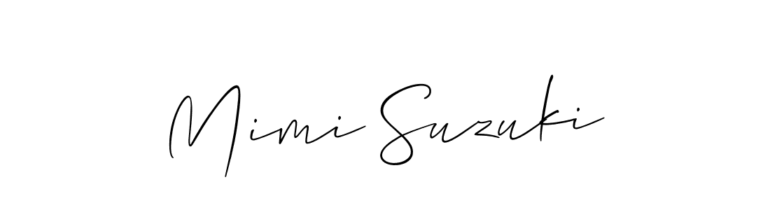You should practise on your own different ways (Allison_Script) to write your name (Mimi Suzuki) in signature. don't let someone else do it for you. Mimi Suzuki signature style 2 images and pictures png
