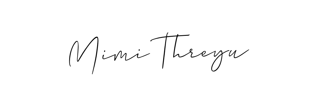 Check out images of Autograph of Mimi Threyu name. Actor Mimi Threyu Signature Style. Allison_Script is a professional sign style online. Mimi Threyu signature style 2 images and pictures png