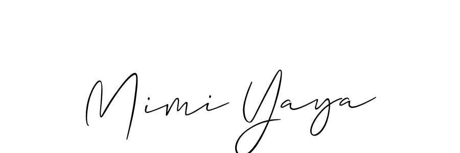 Allison_Script is a professional signature style that is perfect for those who want to add a touch of class to their signature. It is also a great choice for those who want to make their signature more unique. Get Mimi Yaya name to fancy signature for free. Mimi Yaya signature style 2 images and pictures png