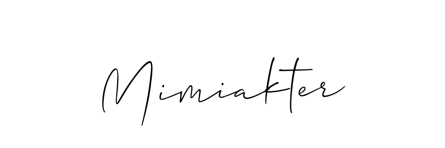 Use a signature maker to create a handwritten signature online. With this signature software, you can design (Allison_Script) your own signature for name Mimiakter. Mimiakter signature style 2 images and pictures png