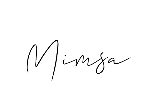 How to Draw Mimsa signature style? Allison_Script is a latest design signature styles for name Mimsa. Mimsa signature style 2 images and pictures png