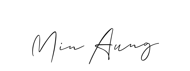 You should practise on your own different ways (Allison_Script) to write your name (Min Aung) in signature. don't let someone else do it for you. Min Aung signature style 2 images and pictures png