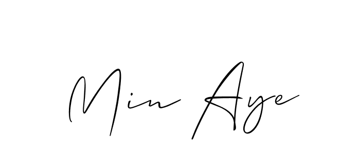 It looks lik you need a new signature style for name Min Aye. Design unique handwritten (Allison_Script) signature with our free signature maker in just a few clicks. Min Aye signature style 2 images and pictures png
