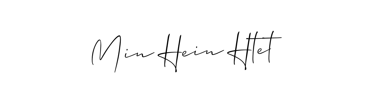 Make a beautiful signature design for name Min Hein Htet. With this signature (Allison_Script) style, you can create a handwritten signature for free. Min Hein Htet signature style 2 images and pictures png