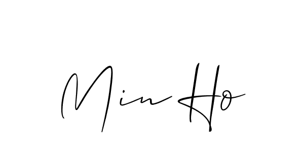 if you are searching for the best signature style for your name Min Ho. so please give up your signature search. here we have designed multiple signature styles  using Allison_Script. Min Ho signature style 2 images and pictures png