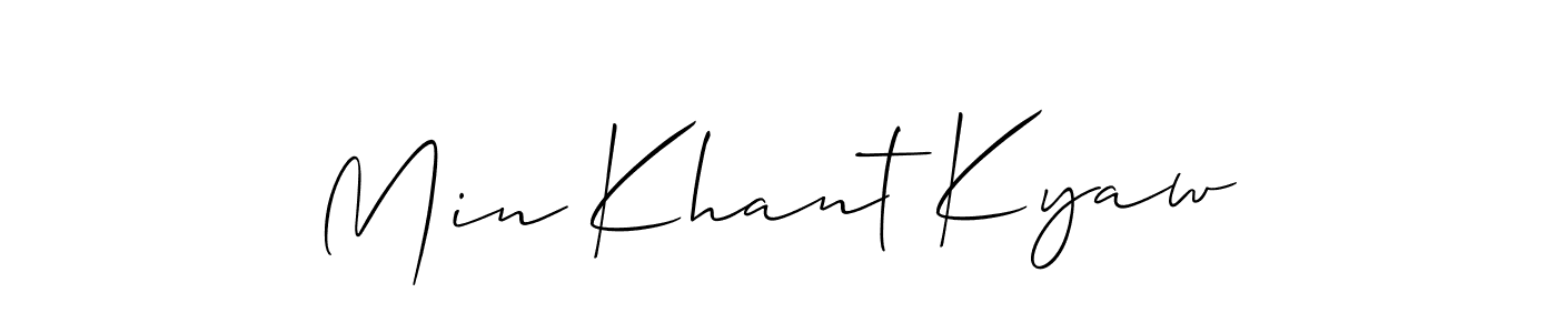 Use a signature maker to create a handwritten signature online. With this signature software, you can design (Allison_Script) your own signature for name Min Khant Kyaw. Min Khant Kyaw signature style 2 images and pictures png