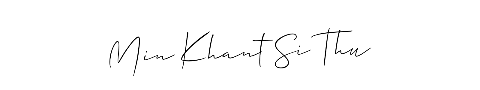 How to make Min Khant Si Thu signature? Allison_Script is a professional autograph style. Create handwritten signature for Min Khant Si Thu name. Min Khant Si Thu signature style 2 images and pictures png