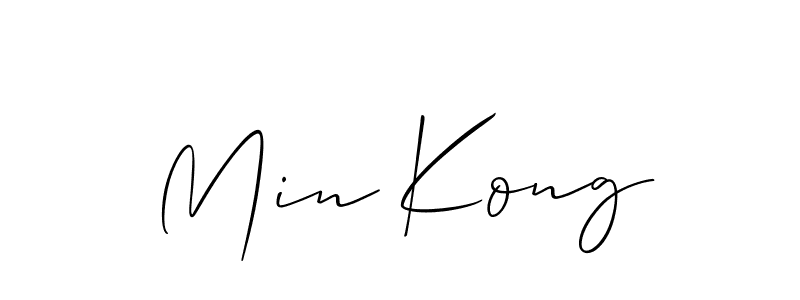 Min Kong stylish signature style. Best Handwritten Sign (Allison_Script) for my name. Handwritten Signature Collection Ideas for my name Min Kong. Min Kong signature style 2 images and pictures png