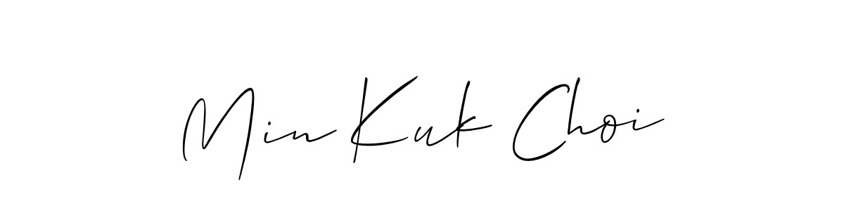 Min Kuk Choi stylish signature style. Best Handwritten Sign (Allison_Script) for my name. Handwritten Signature Collection Ideas for my name Min Kuk Choi. Min Kuk Choi signature style 2 images and pictures png