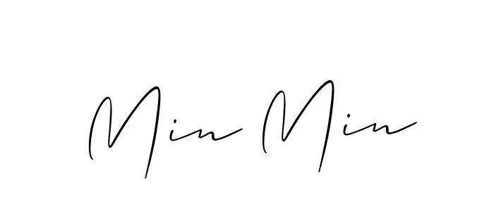 Make a beautiful signature design for name Min Min. With this signature (Allison_Script) style, you can create a handwritten signature for free. Min Min signature style 2 images and pictures png