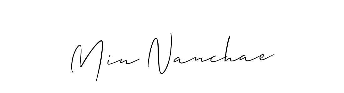 How to make Min Nanchae name signature. Use Allison_Script style for creating short signs online. This is the latest handwritten sign. Min Nanchae signature style 2 images and pictures png