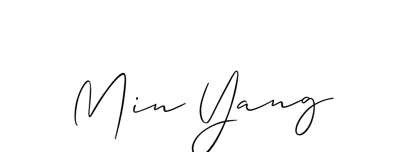 How to make Min Yang signature? Allison_Script is a professional autograph style. Create handwritten signature for Min Yang name. Min Yang signature style 2 images and pictures png