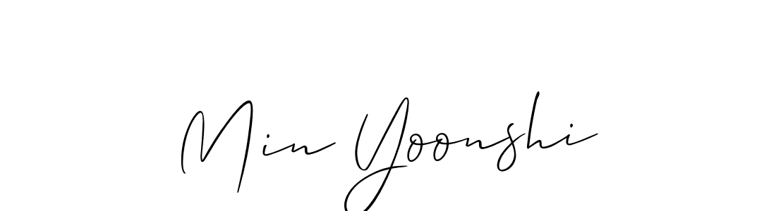 The best way (Allison_Script) to make a short signature is to pick only two or three words in your name. The name Min Yoonshi include a total of six letters. For converting this name. Min Yoonshi signature style 2 images and pictures png