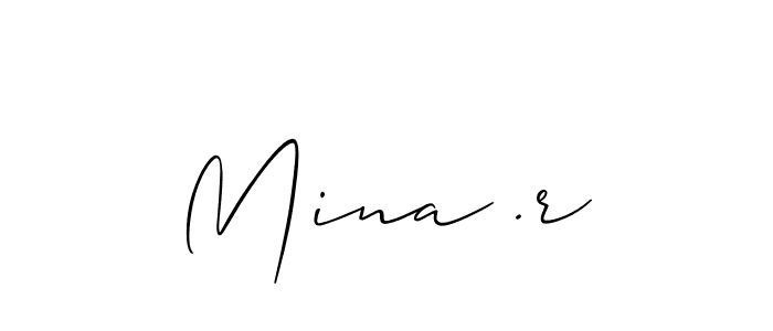 Similarly Allison_Script is the best handwritten signature design. Signature creator online .You can use it as an online autograph creator for name Mina .r. Mina .r signature style 2 images and pictures png