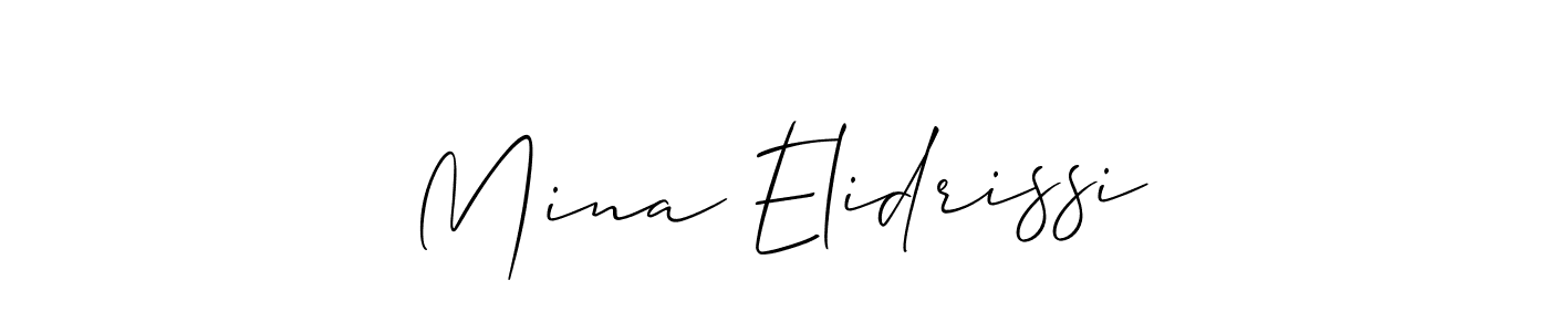 Mina Elidrissi stylish signature style. Best Handwritten Sign (Allison_Script) for my name. Handwritten Signature Collection Ideas for my name Mina Elidrissi. Mina Elidrissi signature style 2 images and pictures png