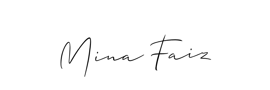 How to make Mina Faiz signature? Allison_Script is a professional autograph style. Create handwritten signature for Mina Faiz name. Mina Faiz signature style 2 images and pictures png
