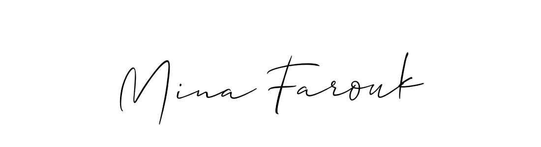 How to Draw Mina Farouk signature style? Allison_Script is a latest design signature styles for name Mina Farouk. Mina Farouk signature style 2 images and pictures png