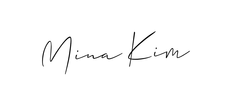 How to make Mina Kim name signature. Use Allison_Script style for creating short signs online. This is the latest handwritten sign. Mina Kim signature style 2 images and pictures png