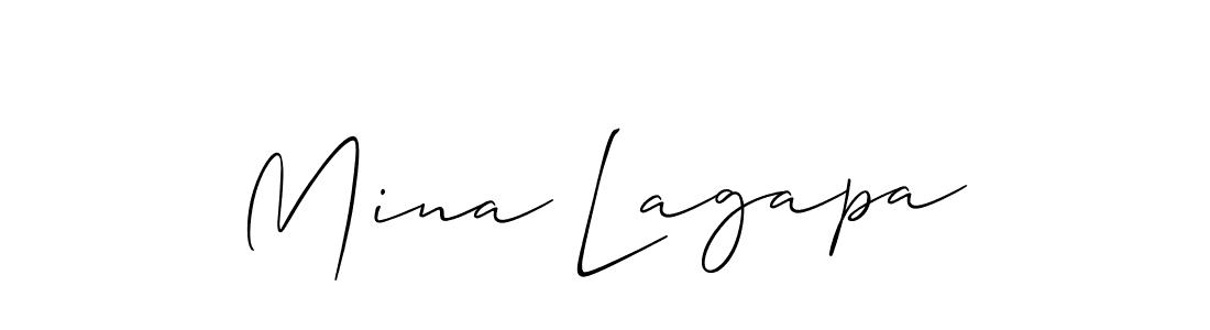 Use a signature maker to create a handwritten signature online. With this signature software, you can design (Allison_Script) your own signature for name Mina Lagapa. Mina Lagapa signature style 2 images and pictures png