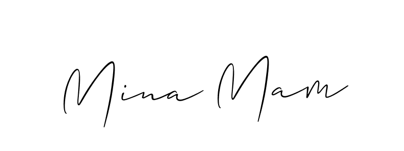 You should practise on your own different ways (Allison_Script) to write your name (Mina Mam) in signature. don't let someone else do it for you. Mina Mam signature style 2 images and pictures png