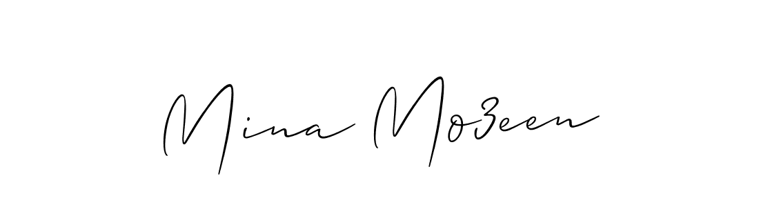 The best way (Allison_Script) to make a short signature is to pick only two or three words in your name. The name Mina Mo3een include a total of six letters. For converting this name. Mina Mo3een signature style 2 images and pictures png