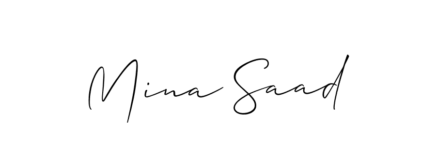 Similarly Allison_Script is the best handwritten signature design. Signature creator online .You can use it as an online autograph creator for name Mina Saad. Mina Saad signature style 2 images and pictures png