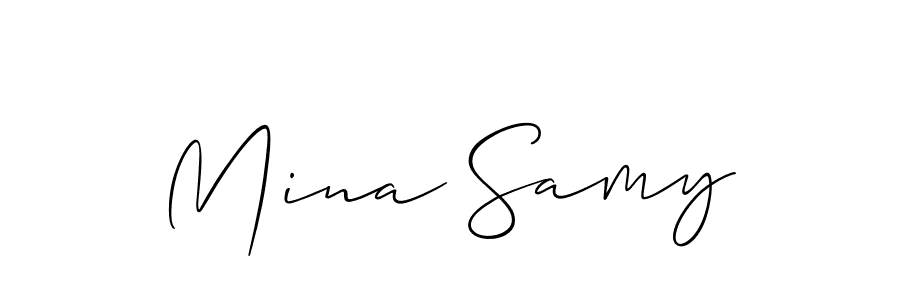 Create a beautiful signature design for name Mina Samy. With this signature (Allison_Script) fonts, you can make a handwritten signature for free. Mina Samy signature style 2 images and pictures png