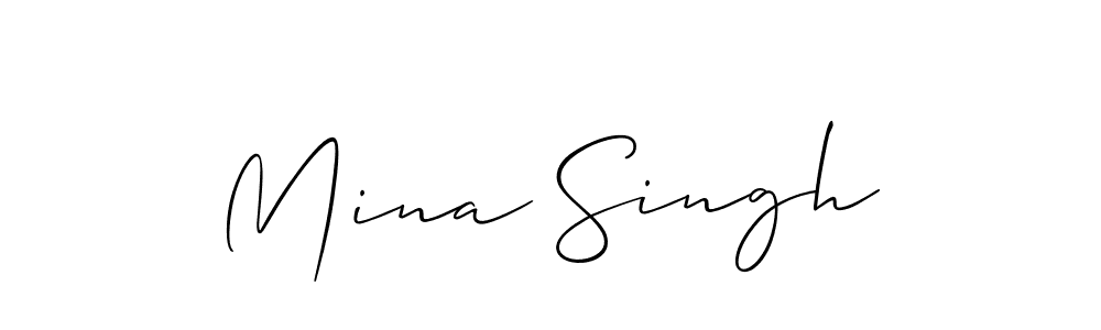 Allison_Script is a professional signature style that is perfect for those who want to add a touch of class to their signature. It is also a great choice for those who want to make their signature more unique. Get Mina Singh name to fancy signature for free. Mina Singh signature style 2 images and pictures png