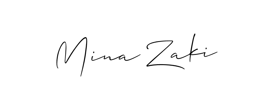 How to make Mina Zaki signature? Allison_Script is a professional autograph style. Create handwritten signature for Mina Zaki name. Mina Zaki signature style 2 images and pictures png