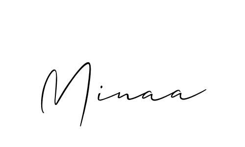 Design your own signature with our free online signature maker. With this signature software, you can create a handwritten (Allison_Script) signature for name Minaa. Minaa signature style 2 images and pictures png